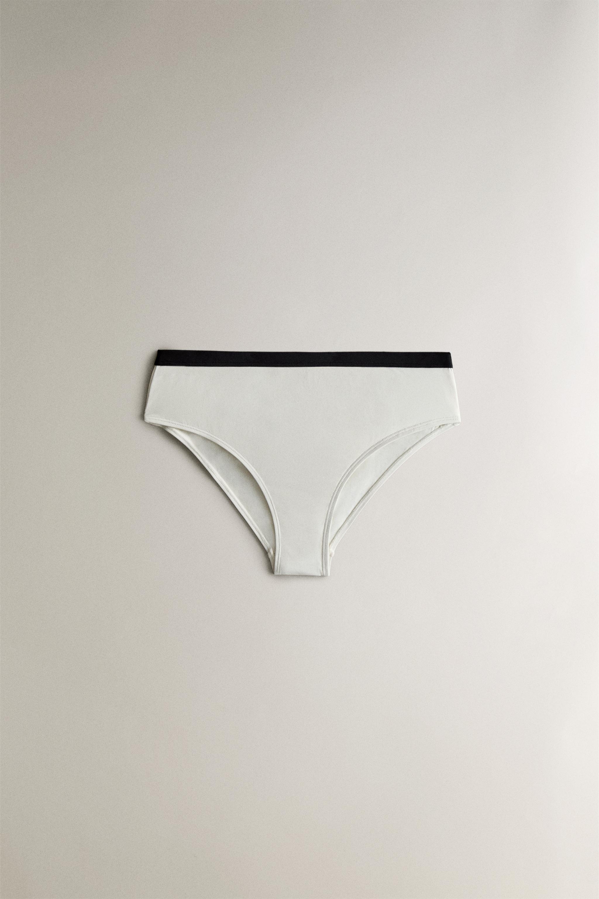 CULOTTE DE BIKINI HAUTE BANDE CONTRASTÉE